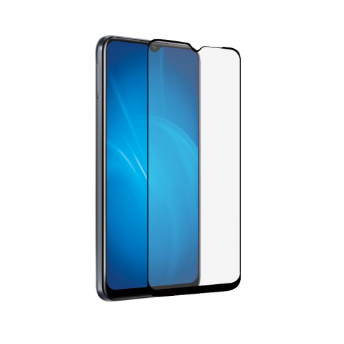 Закаленное стекло DF для Realme C20 / C21 Full Screen Full Glue Black Frame rmColor-15