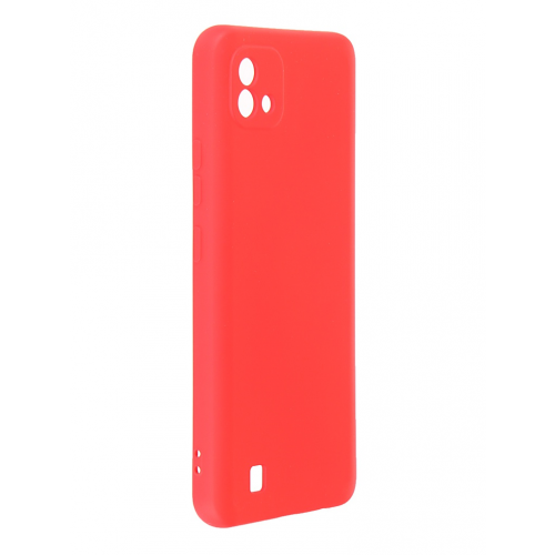Чехол DF для Realme C20 с микрофиброй Silicone Red rmOriginal-10