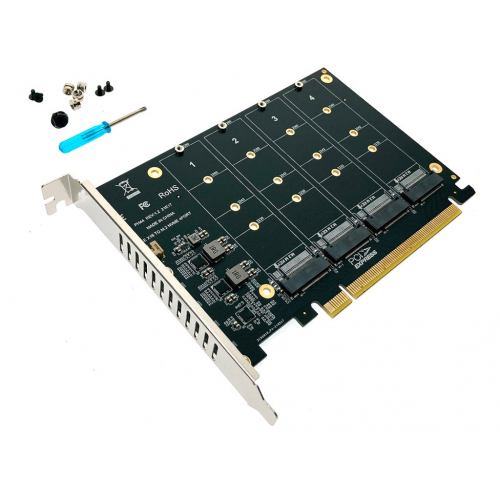 Контроллер Espada PCI-E - 4x M.2 NVMe PCIe4NVME