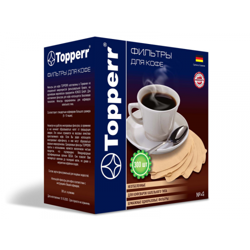 Фильтр-пакеты Topperr №4 300шт 3047