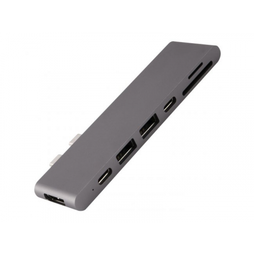 Аксессуар Адаптер Barn&Hollis Multiport Adapter USB Type-C 7 in 1 для MacBook Grey УТ000027061
