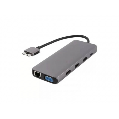 Аксессуар Адаптер Barn&Hollis для APPLE MacBook Multiport Type-C 12 in 1 Grey УТ000028633