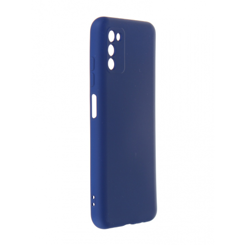 Чехол DF для Samsung Galaxy A03s с микрофиброй Silicone Blue sOriginal-26