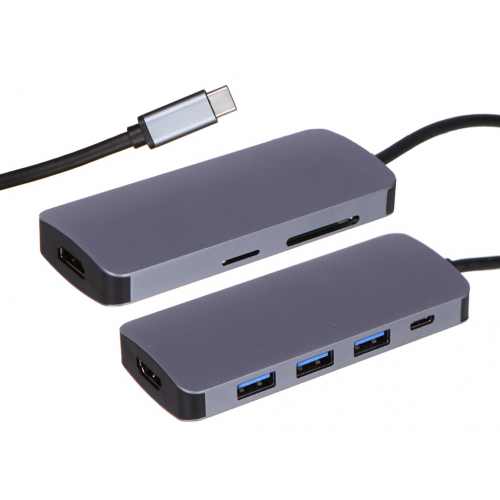 Аксессуар Адаптер Barn&Hollis Multiport Type-C 7 in 1 Grey УТ000027576
