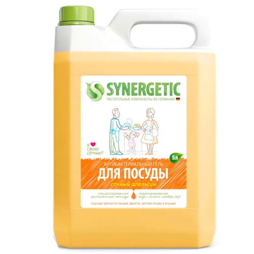 Средство для мытья посуды Synergetic Апельсин 5L 4623722258335