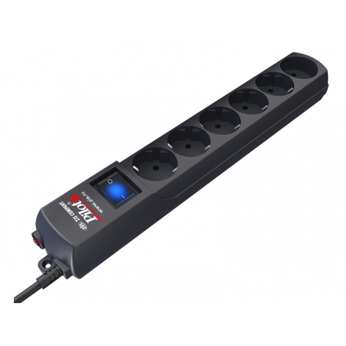 Сетевой фильтр Zis Pilot S 6 Sockets одна розетка без заземления 10m Graphite