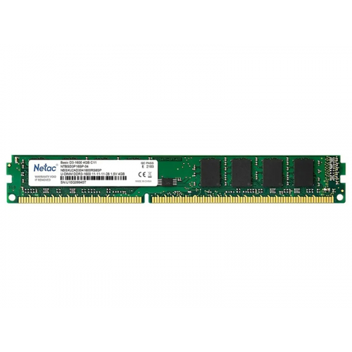 Модуль памяти Netac DDR3 DIMM 1600Mhz PC12800 CL11 - 4Gb NTBSD3P16SP-04
