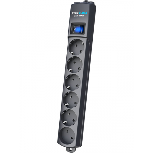 Сетевой фильтр Zis Pilot S-Max 6 Sockets одна розетка без заземления 10m Graphite