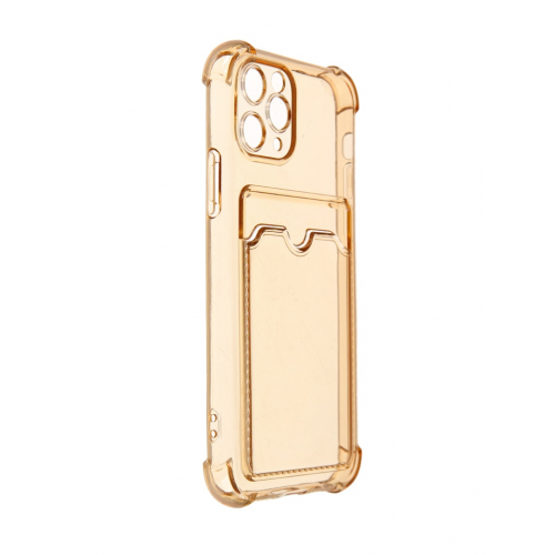 Чехол LuxCase для APPLE iPhone 11 Pro TPU с картхолдером 1.5mm Transparent-Gold 63569