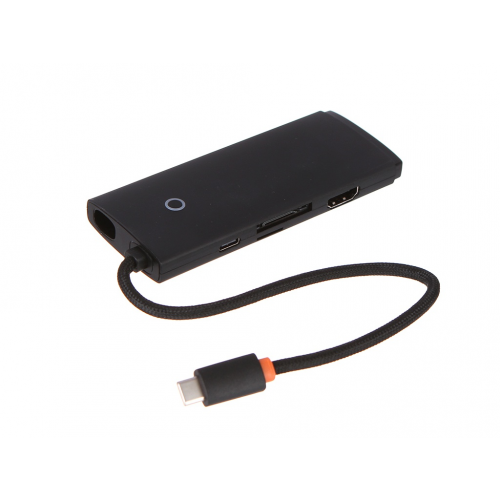 Хаб USB Baseus Lite Series 6-Port Type-C HUB Type-C - HDMI+2xUSB3.0+PD+SD/TF Black WKQX050101