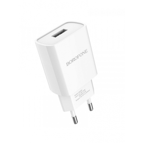 Зарядное устройство Borofone BA20A Sharp 1xUSB 2.1А White 6931474700681