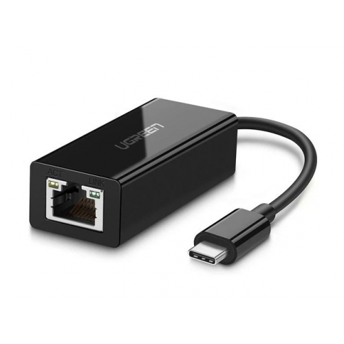Сетевая карта Ugreen US236 USB Type-C 3.1 Gen1 to 10/100/1000Mbps Ethernet Adapter Black 50307