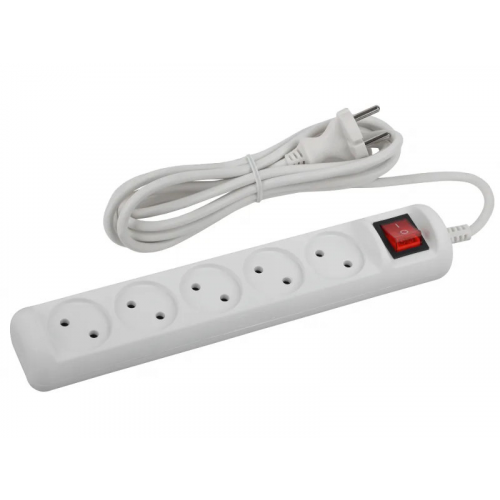 Сетевой фильтр Эра 5 Sockets 1.5m White U-5s-1.5m-2x1 Б0044055