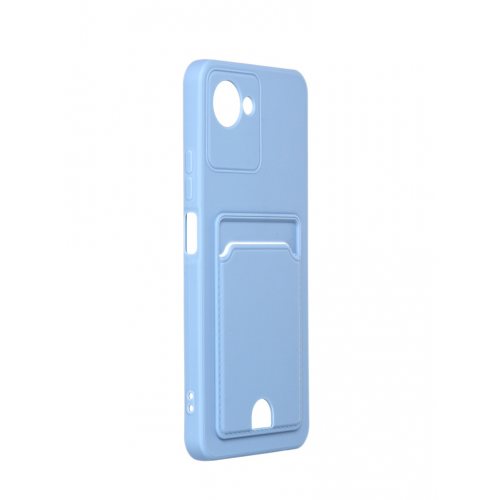 Чехол DF для Realme C30 Silicone с отделением для карты Gray-Blue rmCardCase-01