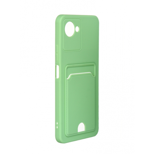 Чехол DF для Realme C30 Silicone с отделением для карты Light Green rmCardCase-01