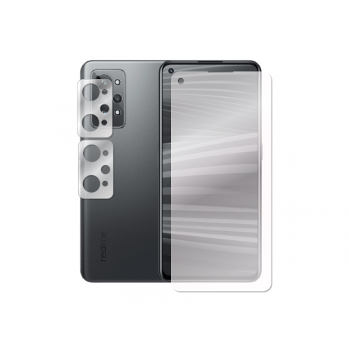 Гибридное защитное стекло Krutoff для Realme GT2 + защита камеры 2шт 299181
