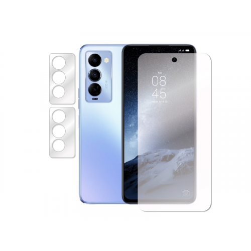 Гибридное защитное стекло Krutoff для Tecno Camon 18 Premier + защита камеры 2шт 270380