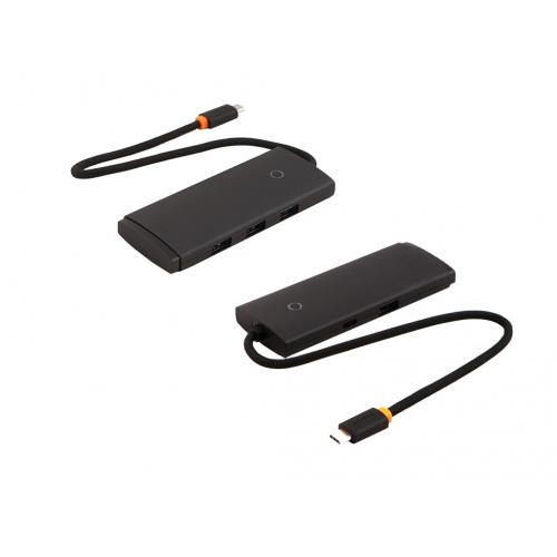 Хаб USB Baseus Lite Series 4-Port Type-C - 4xUSB 25cm Black WKQX030301