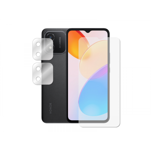 Гибридное защитное стекло Krutoff для Honor X5 + защита камеры 2шт 353135