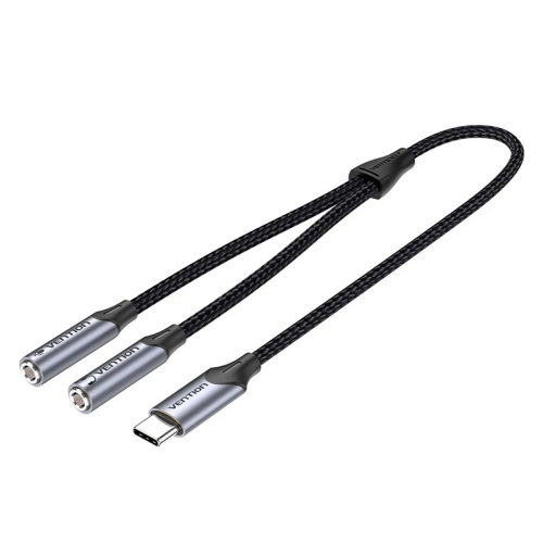 Аксессуар Vention USB-C/M - 2xJack 3.5mm/F 30cm BGPHY