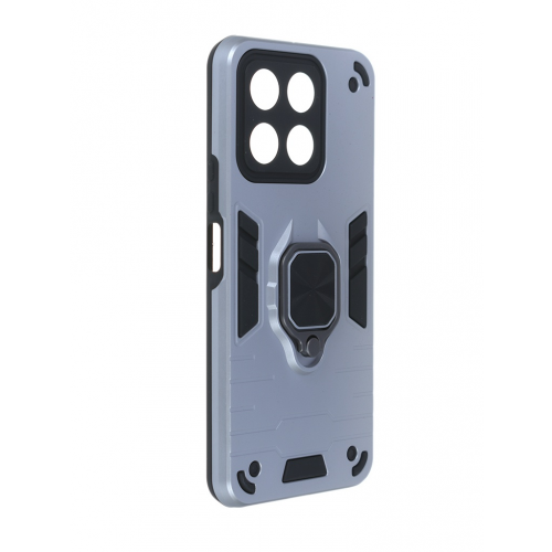Чехол DF для Honor X8a с магнитом и кольцом Silver hwArmor-02