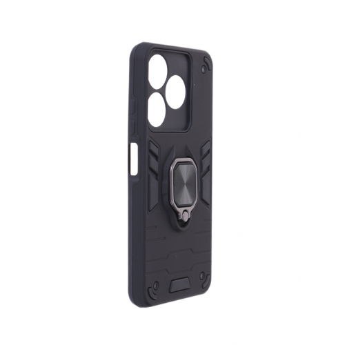 Чехол DF для Tecno Spark 10 / 10C с магнитом и кольцом Black tArmor-03