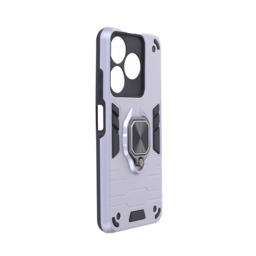 Чехол DF для Tecno Spark 10 / 10C с магнитом и кольцом Silver tArmor-03