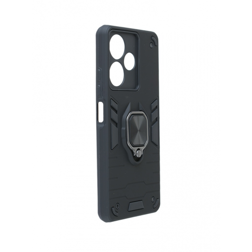 Чехол DF для Infinix Hot 30 с магнитом и кольцом Black inArmor-07