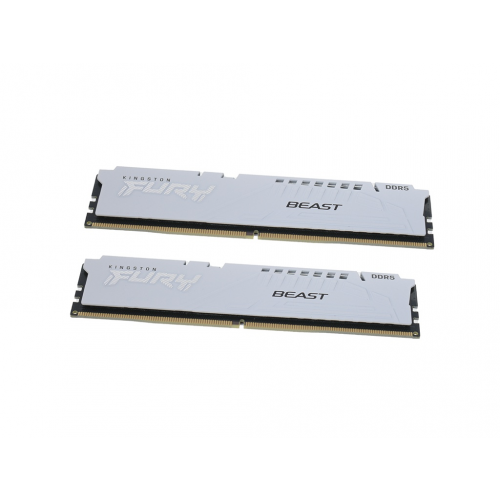 Модуль памяти Kingston Fury Beast White DDR5 DIMM 6000MHz PC5-48000 CL40 - 32Gb Kit (2x16Gb) KF560C40BWK2-32