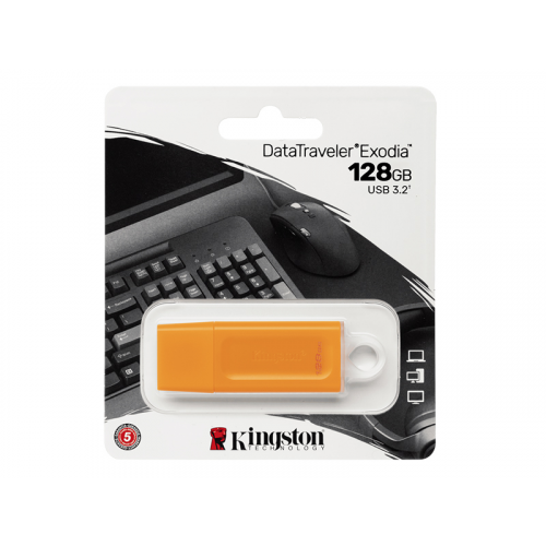 USB Flash Drive 128Gb - Kingston DataTraveler Exodia Orange KC-U2G128-7GO