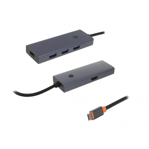 Хаб USB Baseus OS Flite Series 5-Port Type-C - HDMI + 4xUSB 3.0 Space Grey B00052809813-00