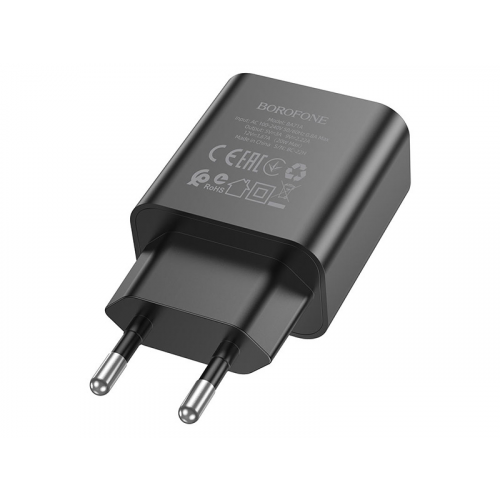 Зарядное устройство Borofone BA71A Power 1xUSB-C PD 20W 3A Black 6974443387957