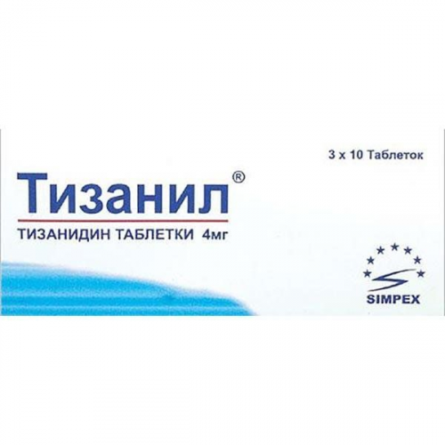 Тизанил таблетки 4мг 30шт Simpex Pharma Pvt Ltd