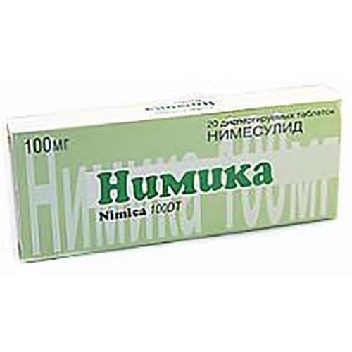Нимика таблетки дисперг 100мг 20шт Ipca Laboratories Ltd