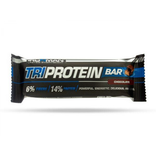 Батончик протеиновый шоколад в темной глазури TRI Protein Bar Ironman 50г 12шт АРТ Современные научные технологии ООО