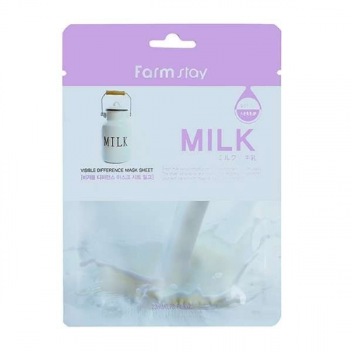 Маска для лица тканевая с молочными протеинами Visible difference milk FarmStay 23мл Myungin Cosmetics Co., Ltd