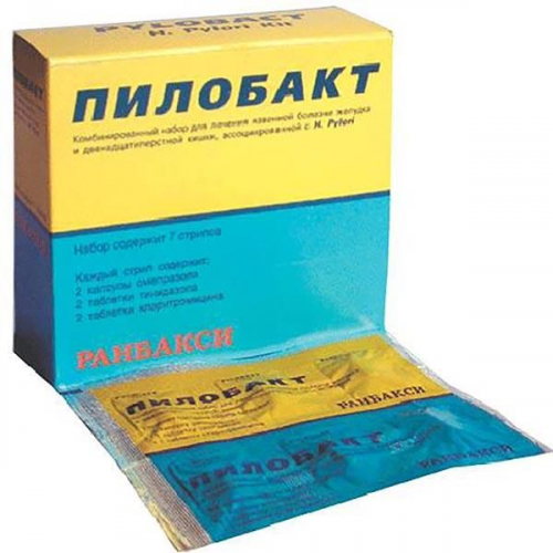 Пилобакт набор комбинированный 42шт (6штх7 блист) SUN Pharmaceutikal Industries Ltd