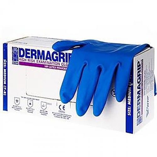 Перчатки DERMAGRIP (Дермагрип) High Risk смотровые нестерильные сверхпрочные р.L 50 шт. синий WRP Asia Pacific Sdn.Bhd
