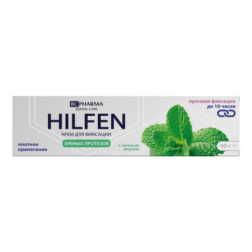 Крем для фиксации зубных протезов со вкусом мяты Hilfen/Хилфен 40г Anhui Greenland Biotex Co Ltd