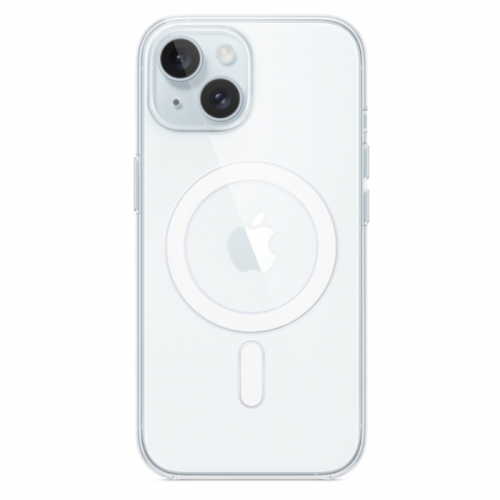 Чехол Apple Magsafe для iPhone 15 Plus, силикон (Прозрачный)