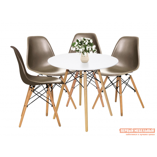 Обеденная группа для столовой и гостиной EAMES Белый / Темно-серый