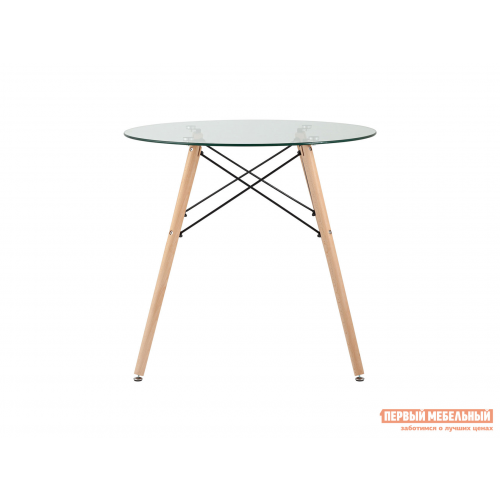 Кухонный стол EAMES Прозрачное стелко / Массив бука светлый