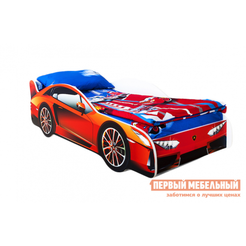 Кровать-машина Классик Оранжевый (Lamborghini), С подсветкой дна