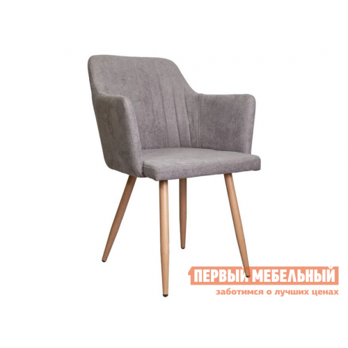 Стул Брит Светло-серый, рогожка / Дуб, металл