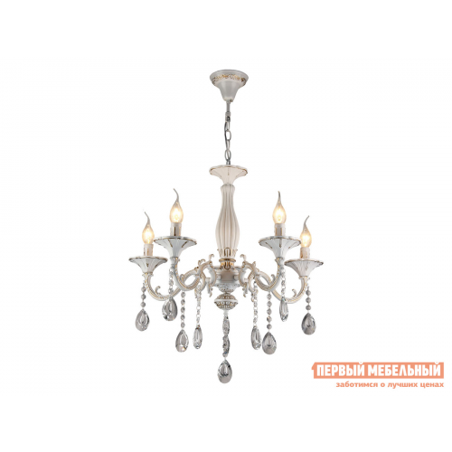 Люстра KL.3056-5-P WH 5*60Вт E14 Белый / Золото патина