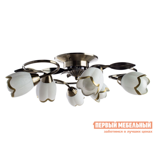 Люстра PERCE A6061PL-6AB Античная бронза / Белый