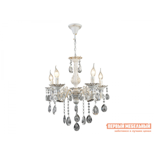 Люстра KL.3584-5-P WH 5*60Вт E14 Белый / Золото патина