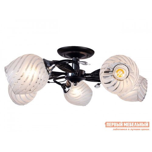 Люстра MD.0509-5-S BK+CH 5*60Вт Е27 Хром, Черный / Белый