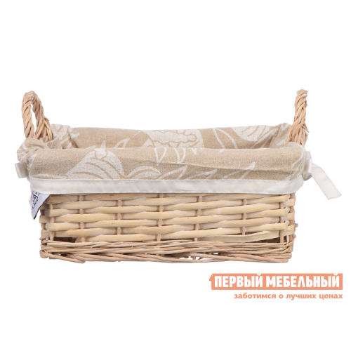 Корзина для хранения Пальмовый лист Ивовая лоза / Пальмовый лист, ткань, S