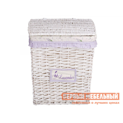Корзина для хранения Лаванда Белый, ивовая лоза / Лаванда, ткань, XL